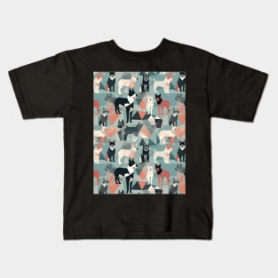 Geometric dogs pattern, geometric dog Kids T-Shirt